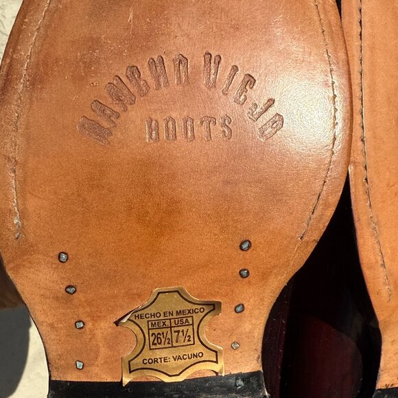 Never Worn Vintage Rancho Viejo Men's Western Cowboy Boots 7 1/2 Women's 9 - Picture 13 of 16
